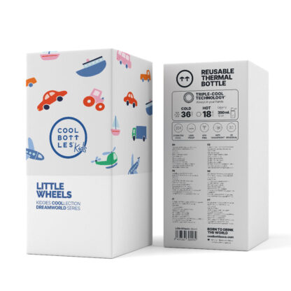 Cool Bottles Butelka termiczna Kiddies 350 ml Little Wheels - obrazek 5