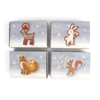 Filibabba Puzzle zestaw 4 układanek Wonderful Winter - Forest friends