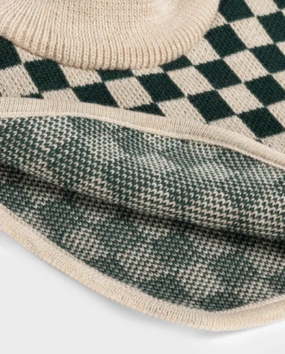 KID STORY Komin Merino GREEN CHESSBOARD - obrazek 4
