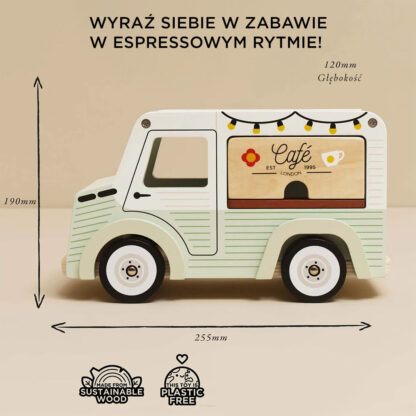 Le Toy Van Drewniany samochód retro kawiarnia zabawka dla dzieci sklep kawa - obrazek 4