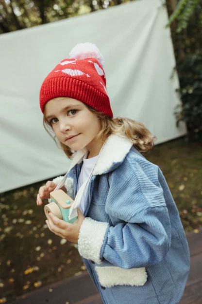 KID STORY Czapka z wełny merino SWEET HEART - obrazek 2