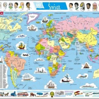 Larsen Puzzle 107 elementów Świat Mapa polityczna
