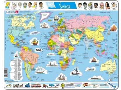 Larsen Puzzle 107 elementów Świat Mapa polityczna