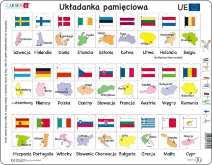 Larsen Puzzle Układanka Unia Europejska - Flagi, stolice