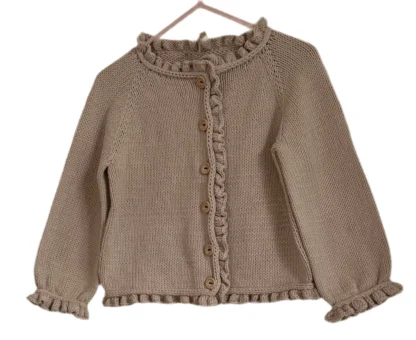 Ladebebe Sweterek Bawełna organiczna Handmade Brązowy