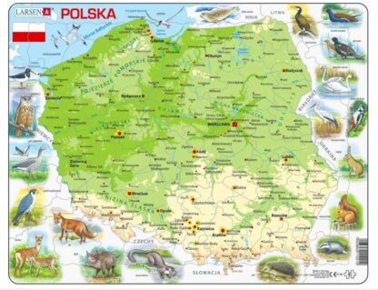 Larsen Maxi Polska mapa fizyczna 61 elementów