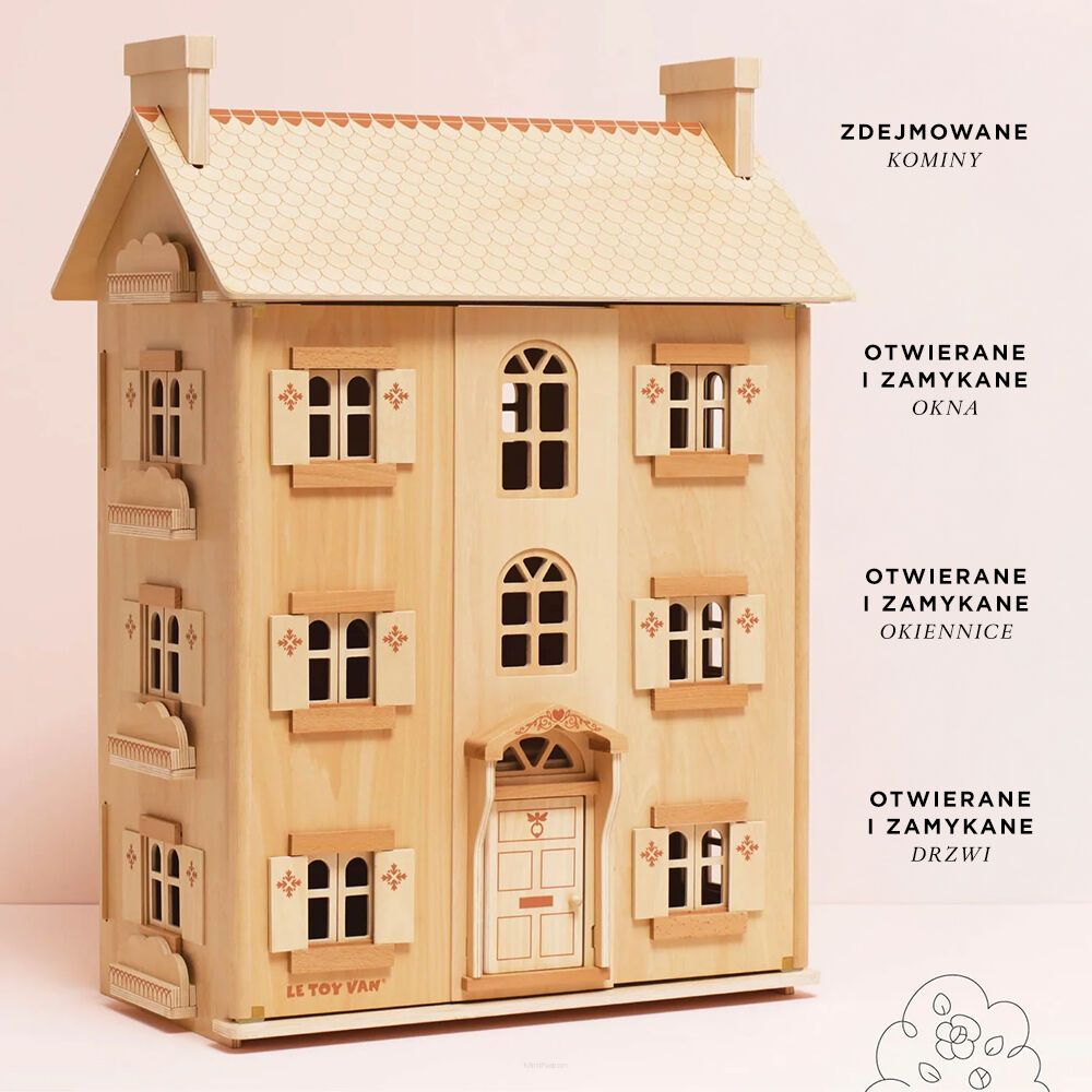 Le Toy Van Naturalny drewniany domek dla lalek - obrazek 2