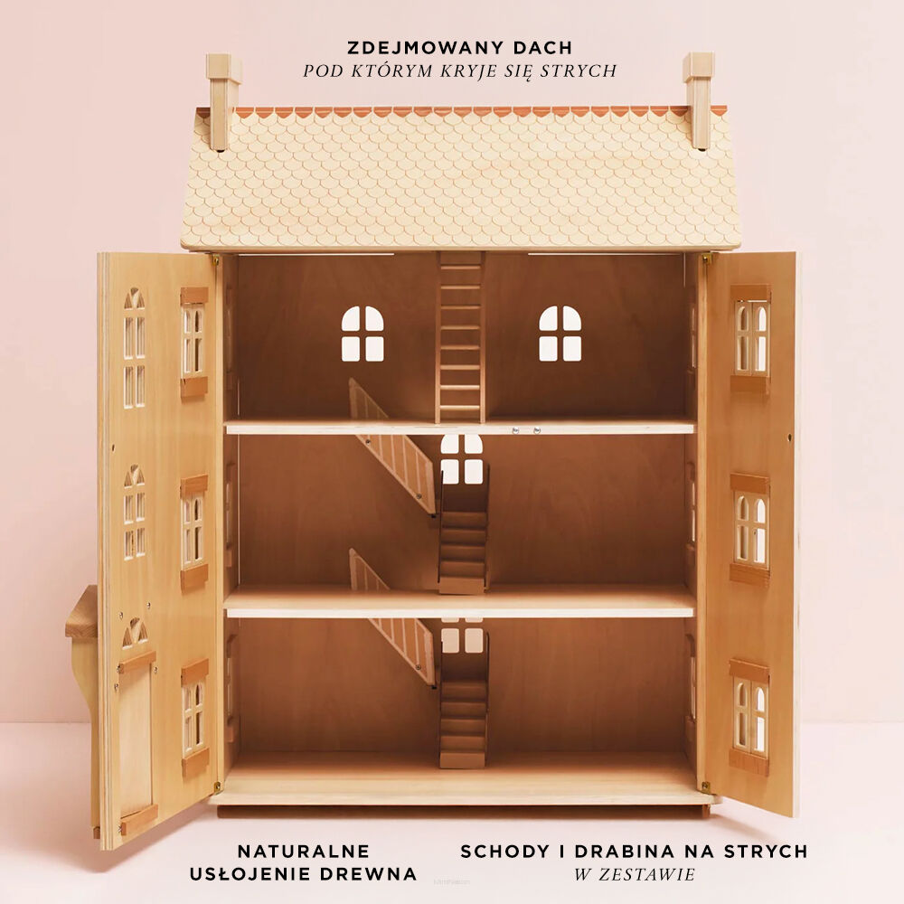 Le Toy Van Naturalny drewniany domek dla lalek - obrazek 6
