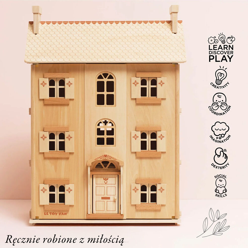 Le Toy Van Naturalny drewniany domek dla lalek - obrazek 4