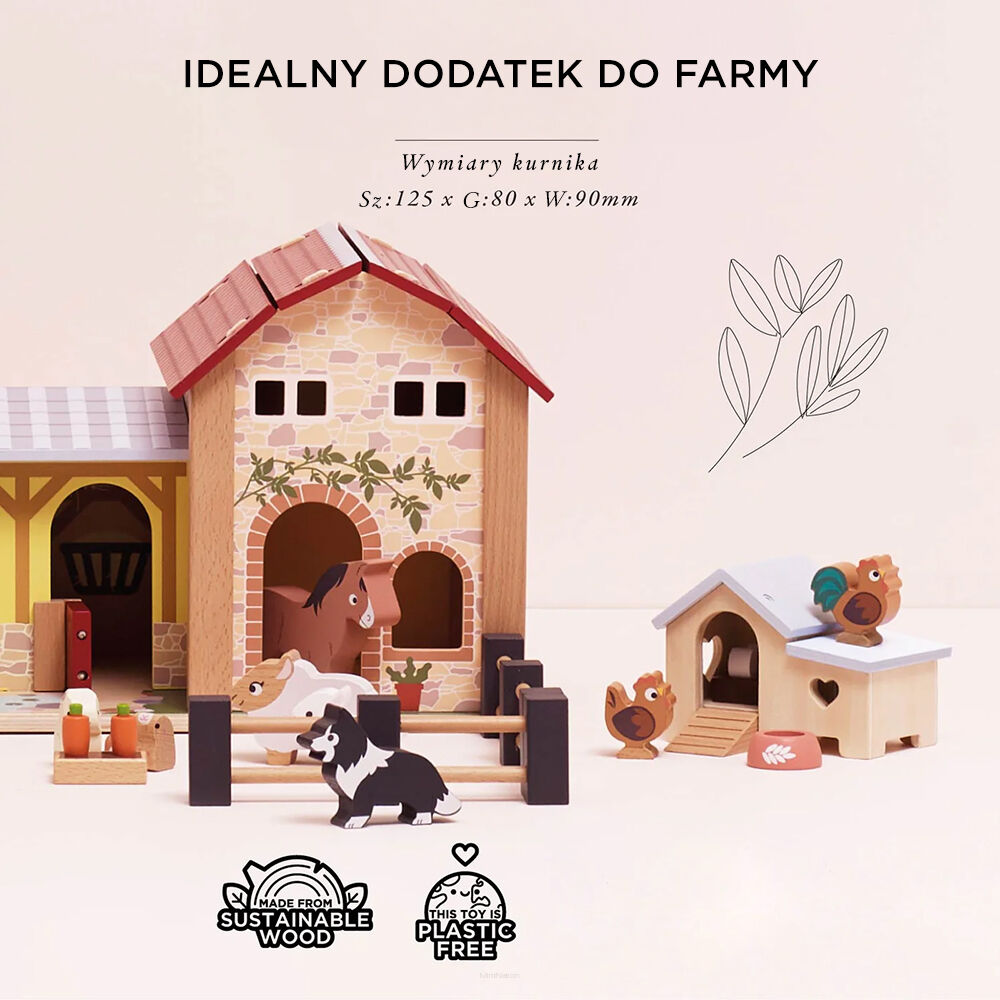 Le Toy Van Drewniany kurnik, mebelki do domku dla lalek - obrazek 2
