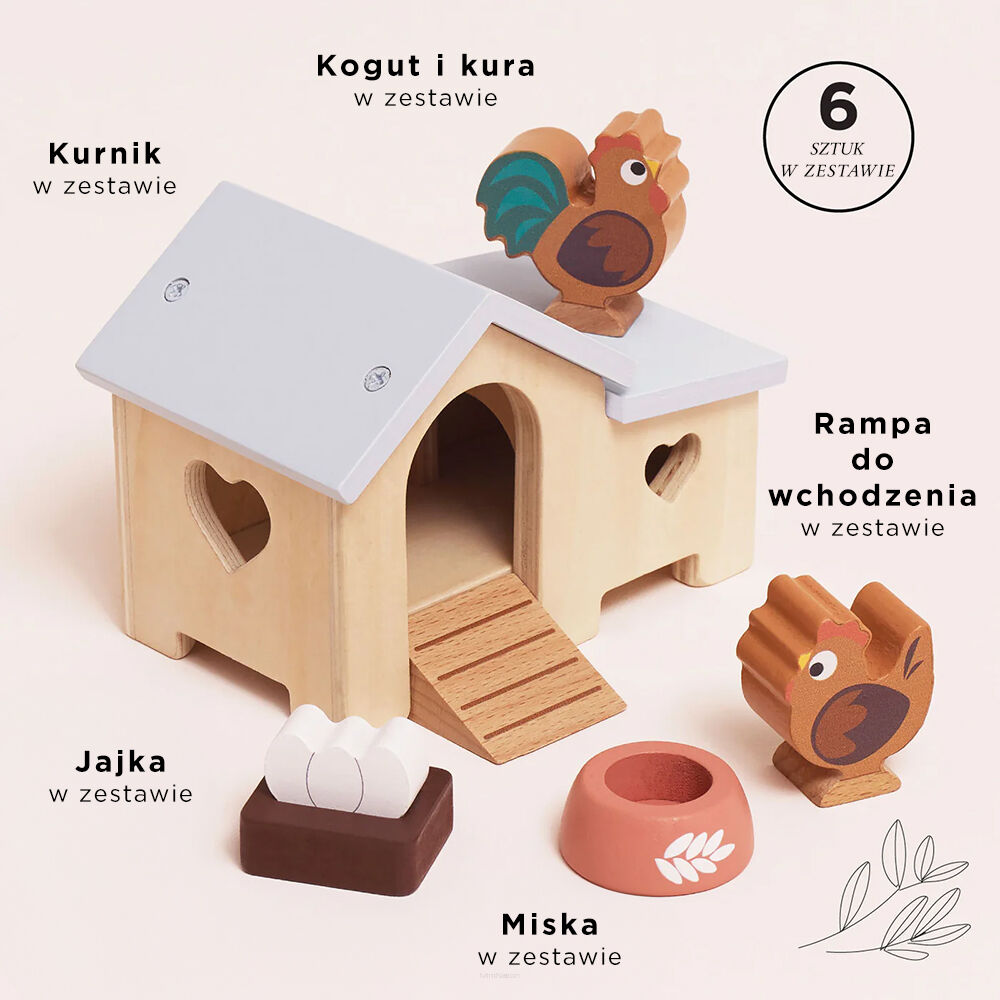 Le Toy Van Drewniany kurnik, mebelki do domku dla lalek - obrazek 3