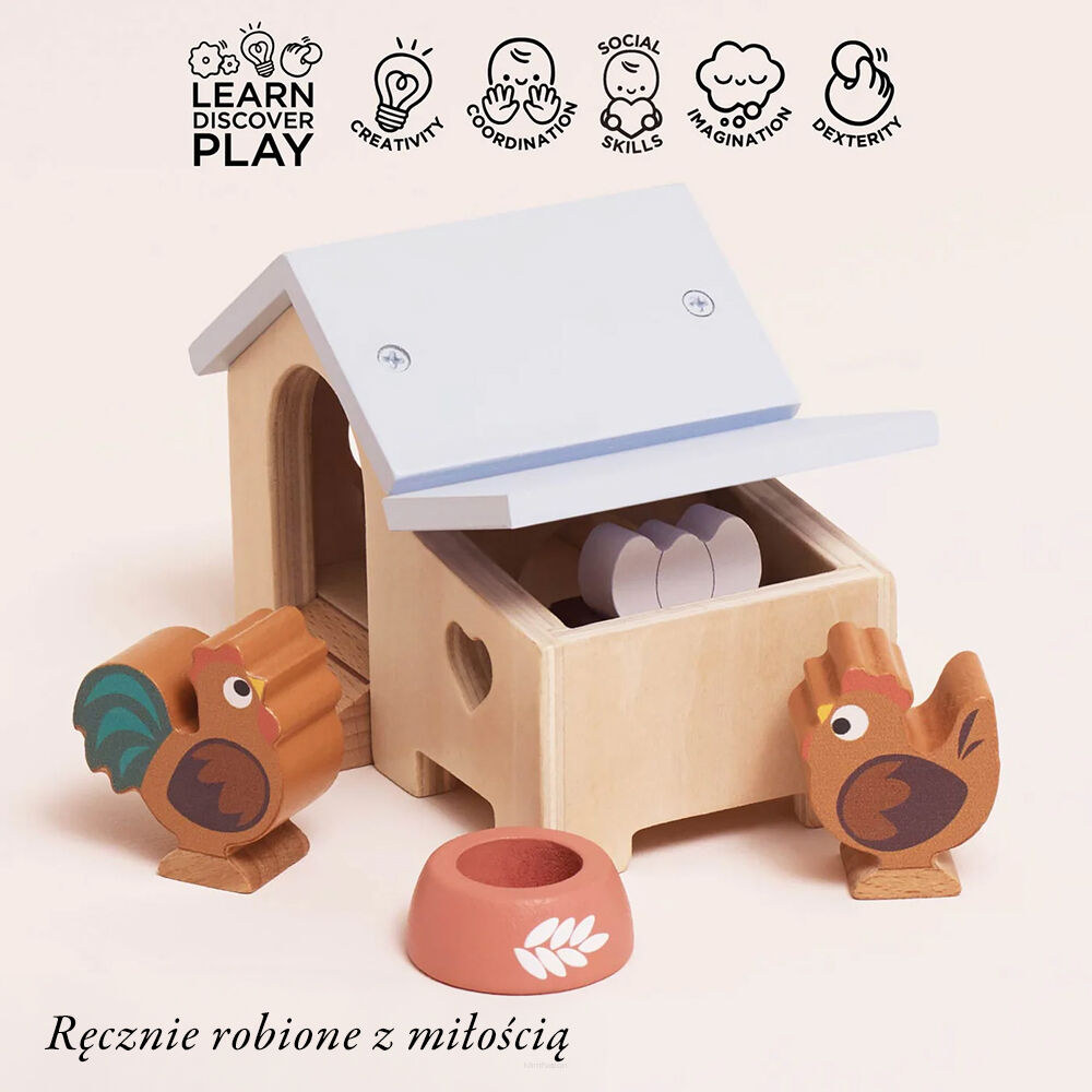 Le Toy Van Drewniany kurnik, mebelki do domku dla lalek - obrazek 4