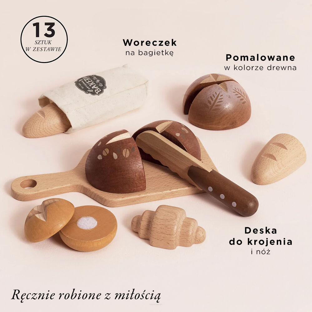Le Toy Van Drewniany zestaw pieczywa z nożem do krojenia - obrazek 2
