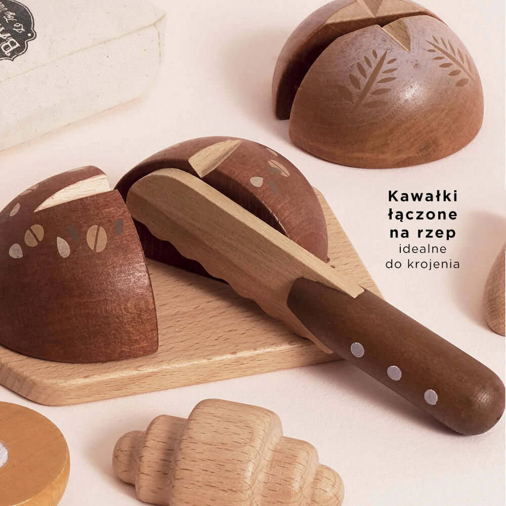 Le Toy Van Drewniany zestaw pieczywa z nożem do krojenia - obrazek 4