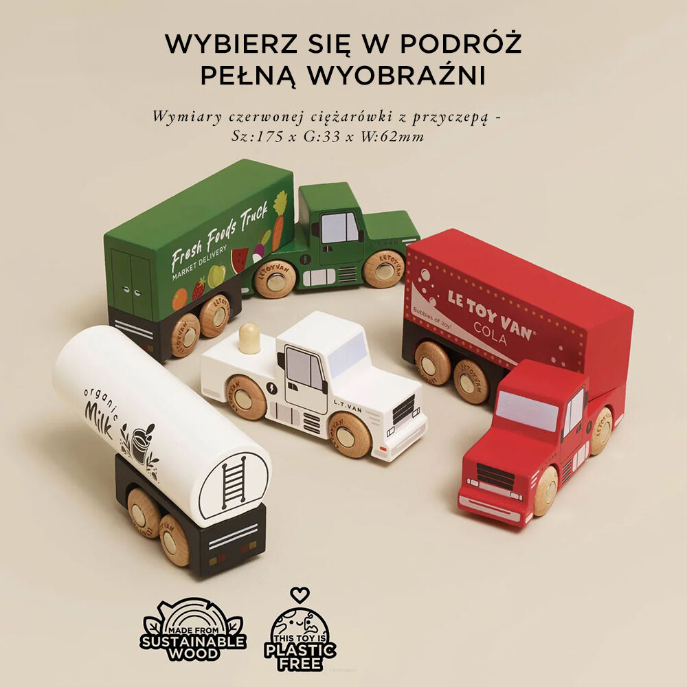 Le Toy Van Drewniane samochody ciężarowe, zestaw - obrazek 5