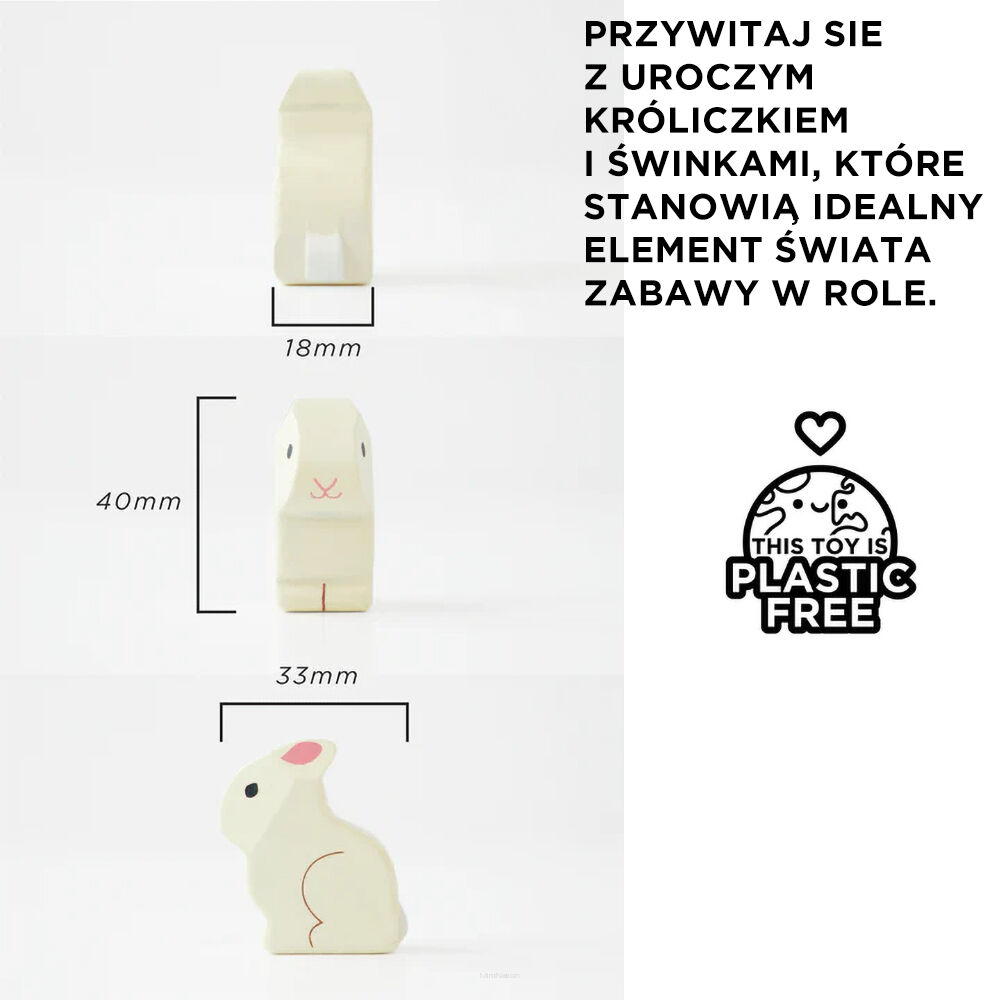 Le Toy Van Drewniane zwierzątka do domku dla lalek, królik, chomiki - obrazek 6