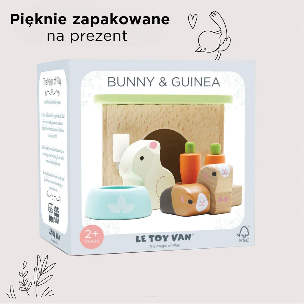 Le Toy Van Drewniane zwierzątka do domku dla lalek, królik, chomiki - obrazek 5