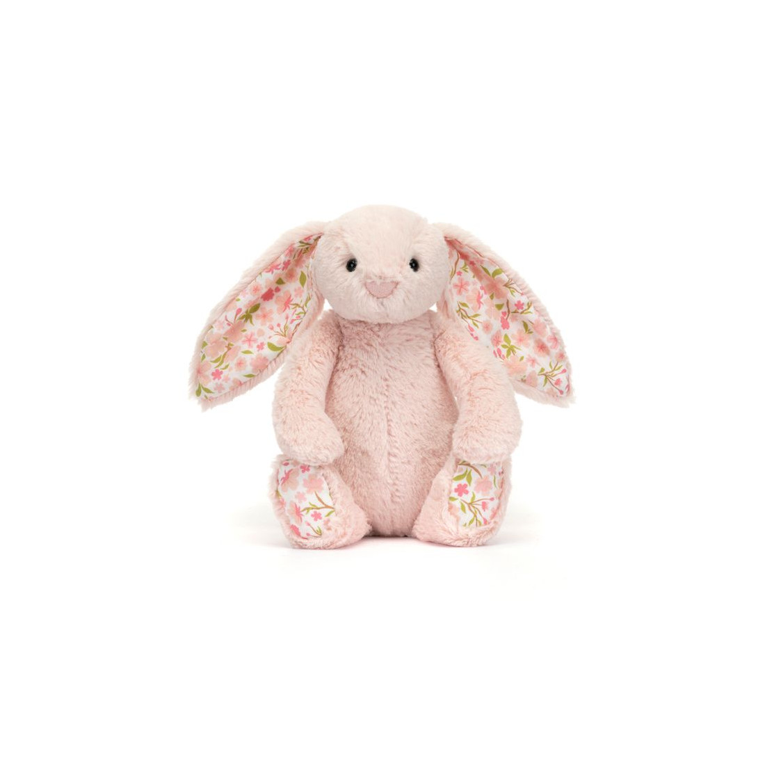 Jellycat Króliczek z Kwiecistymi Uszami Pudrowy Róż „Cherry” 18 cm - obrazek 2