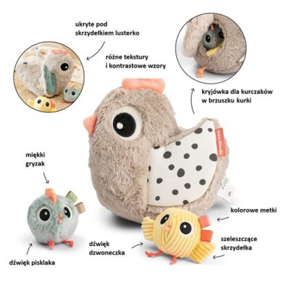 Done by Deer Zabawka Sensoryczna Kurka Clucky z Pisklętami - obrazek 5