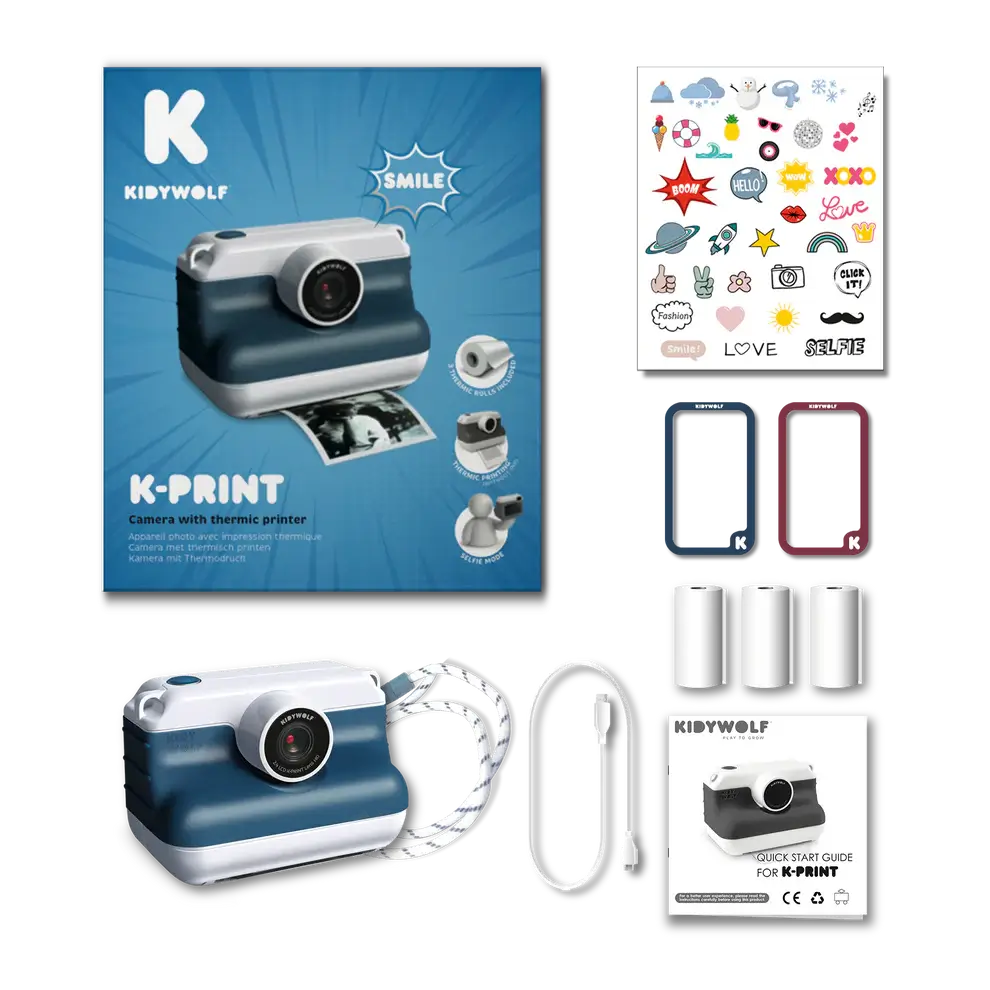 Kidywolf Aparat z drukarką dla dzieci K-PRINT - BLUE - obrazek 3