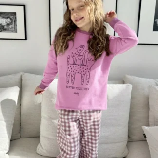 KID STORY Longsleeve z bawełny organicznej Pinky Better Together