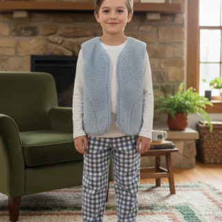 KID STORY Kamizelka Merino Baby Blue