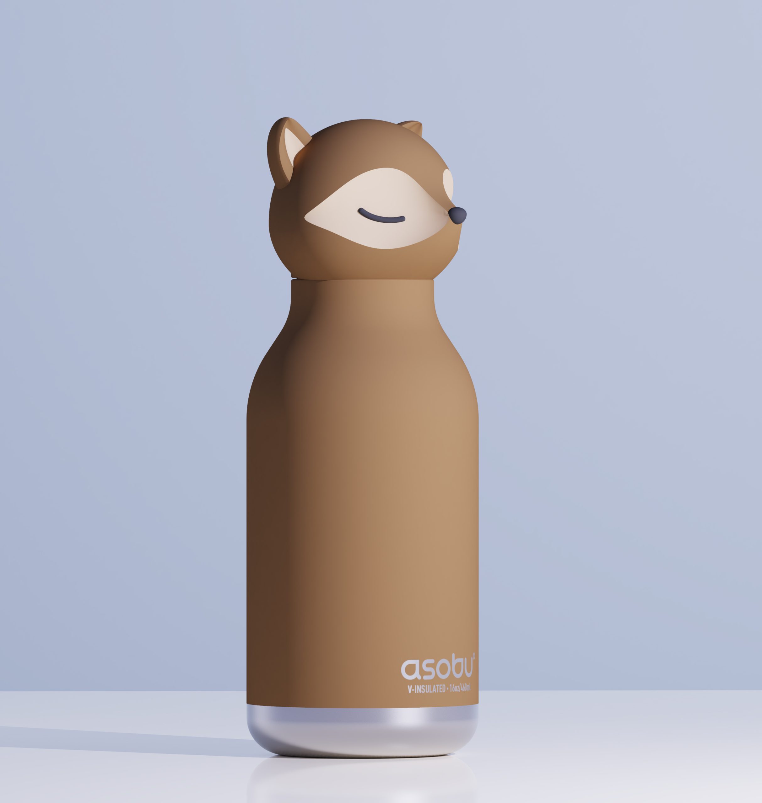 Asobu Butelka termiczna ze słomką Bestie – Lis 460 ml - obrazek 3