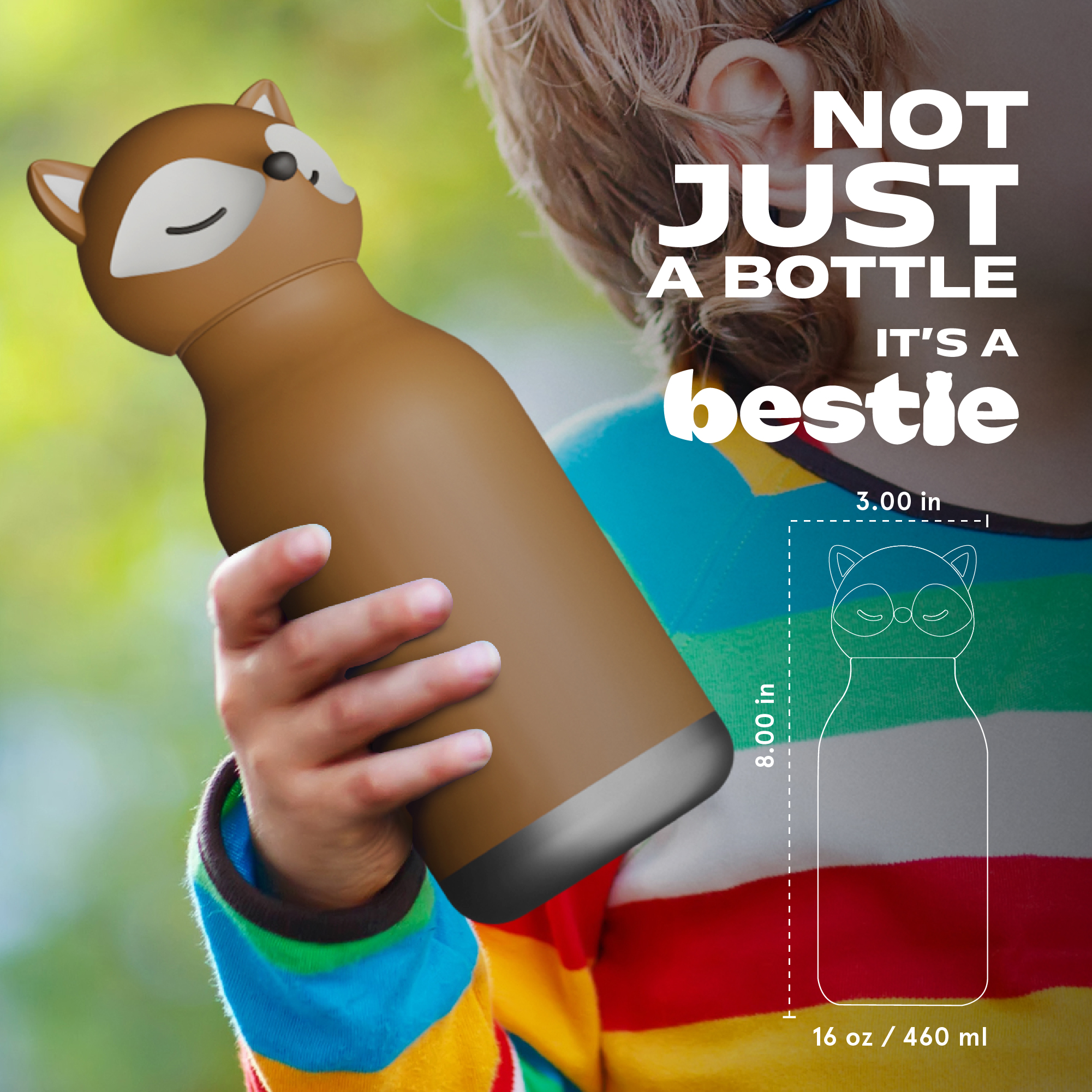 Asobu Butelka termiczna ze słomką Bestie – Lis 460 ml - obrazek 6
