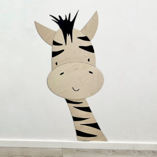 Drewniakowa Zebra drewniana dekoracja ścienna do pokoju dziecięcego