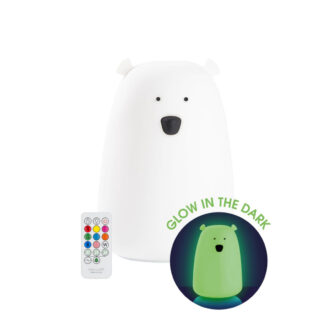 Rabbit & Friends Miś Duży, Świecący w Ciemności, Lampka Silikonowa z Pilotem
