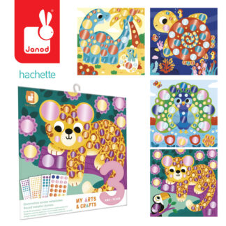Janod Multizestaw kreatywny 3-latka Okrągłe naklejki metaliczne My arts & crafts 3+