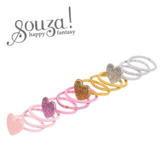 Souza! Gumki do włosów brokatowe serduszka Coranna 12 sztuk