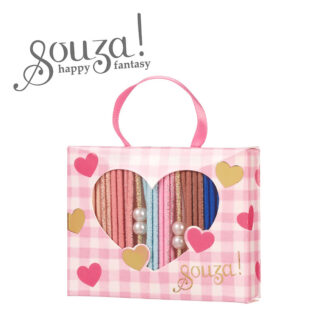 Souza! Gumki do włosów z perełkami w różowym pudełeczku Lente 24 sztuki