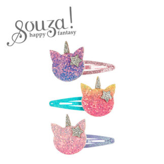Souza! Spinki do włosów brokatowe koto-jednorożce Jula 3 sztuki