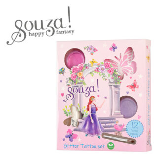 Souza! Tatuaże brokatowe z szablonami dla dzieci 12 elementów Księżniczka