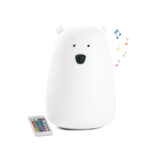 Rabbit & Friends Miś Duży Lampka Silikonowa z Głośnikiem