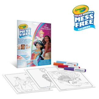Crayola Kolorowanka dla dzieci i 4 niebrudzące magiczne flamastry Color Wonder Mess Free Księżniczki Disneya