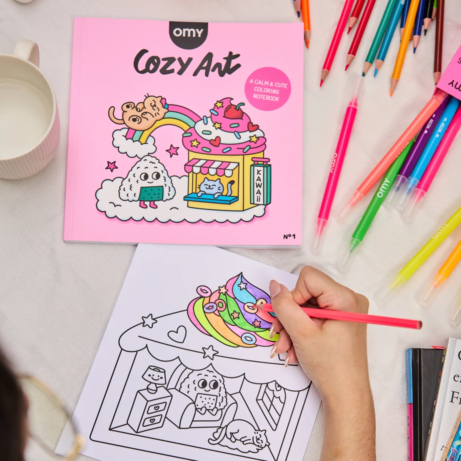 OMY Kolorowanka Cozy art KAWAII - obrazek 4