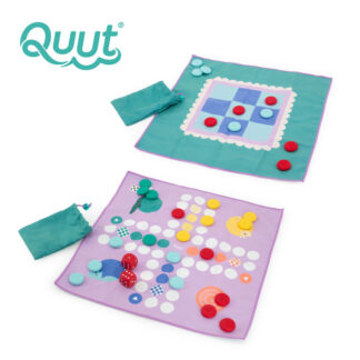 QUUT Podróżny zestaw gier 2w1 Chińczyk oraz Kółko i Krzyżyk wodoodporny Travel Game