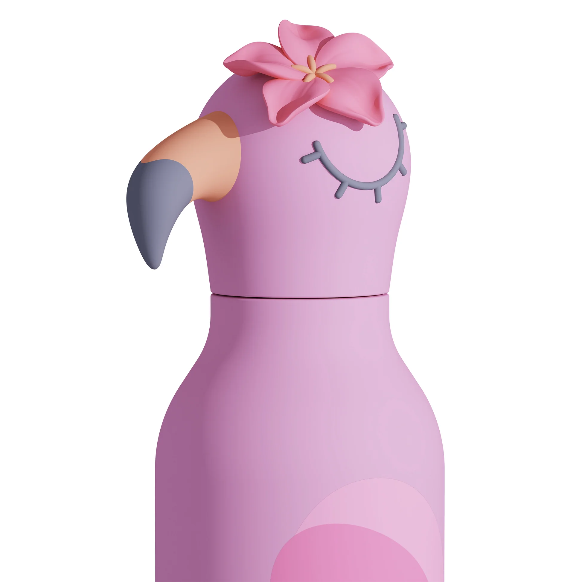 Asobu Butelka termiczna ze słomką Bestie – Flaming 460 ml - obrazek 2