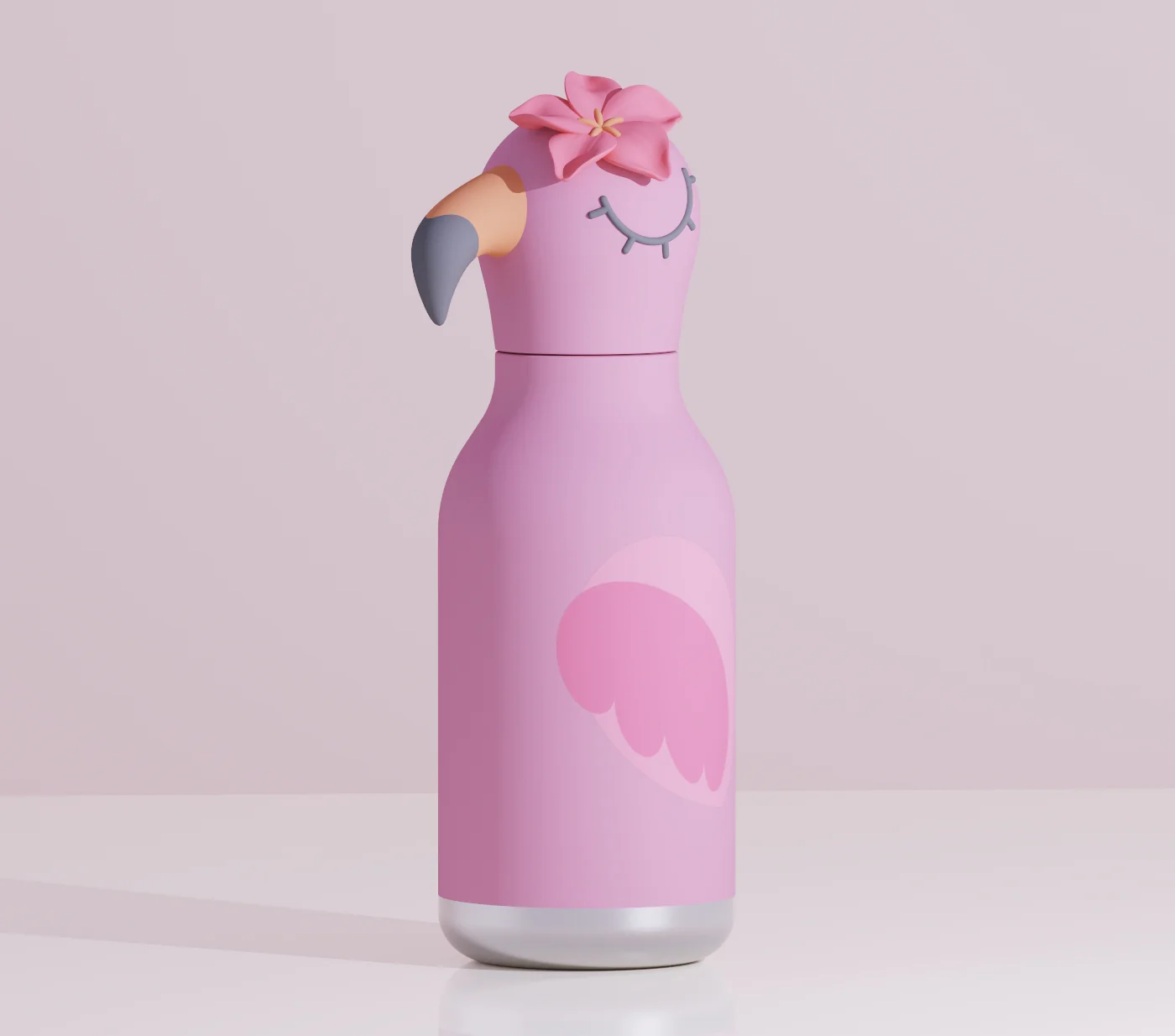Asobu Butelka termiczna ze słomką Bestie – Flaming 460 ml - obrazek 3