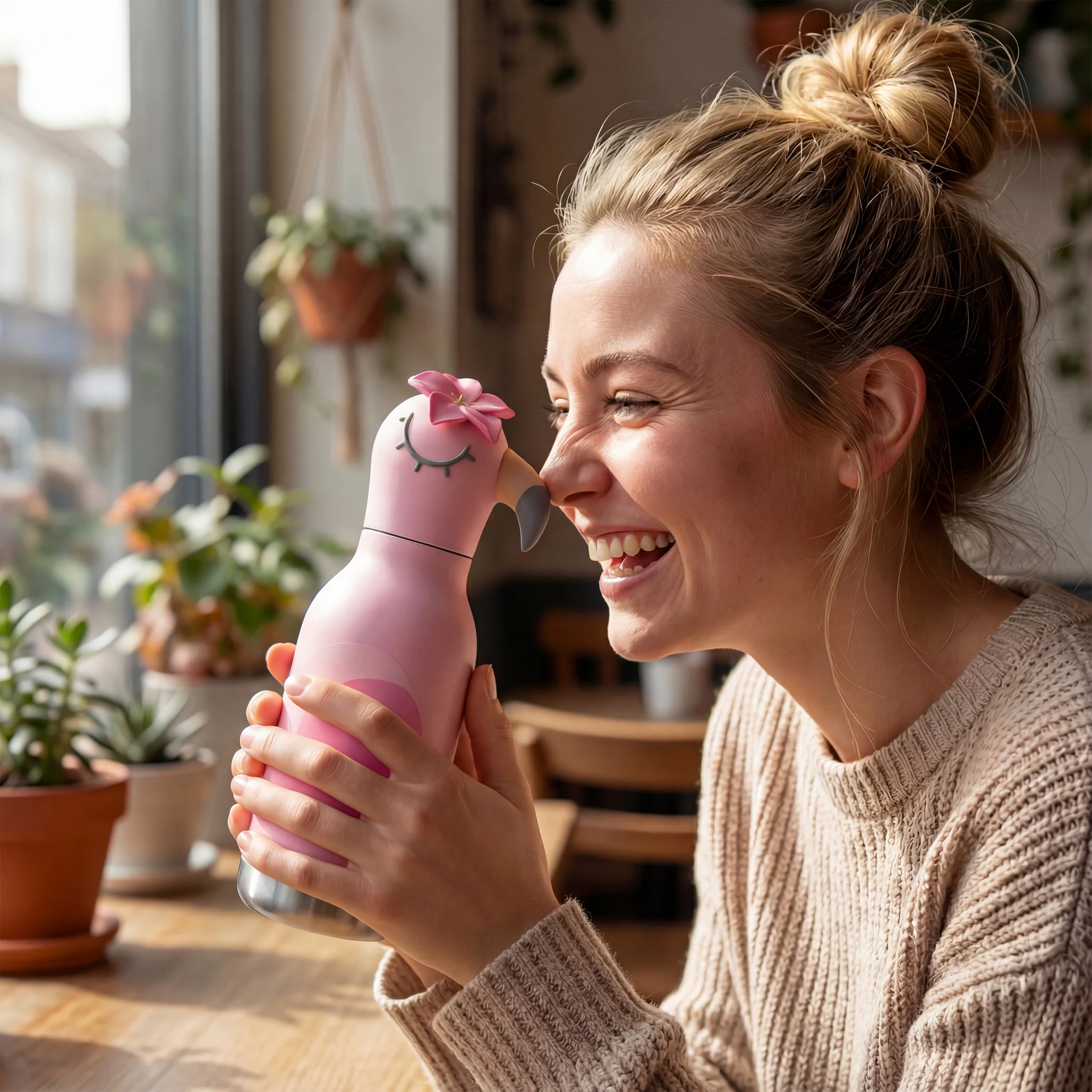Asobu Butelka termiczna ze słomką Bestie – Flaming 460 ml - obrazek 5