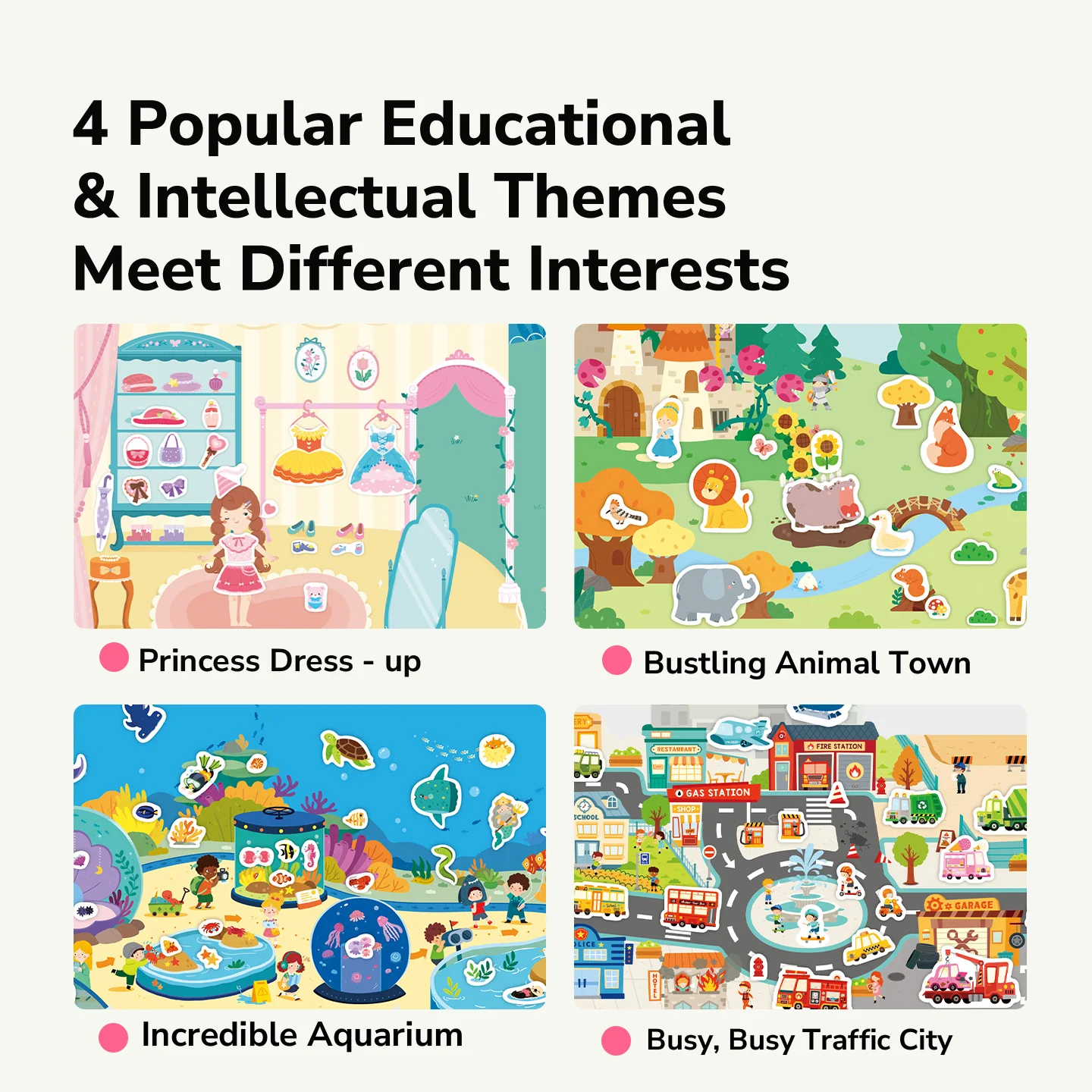 Mideer Żelowe naklejki wielorazowe – Princess Dress-Up (61 sztuk) - obrazek 5