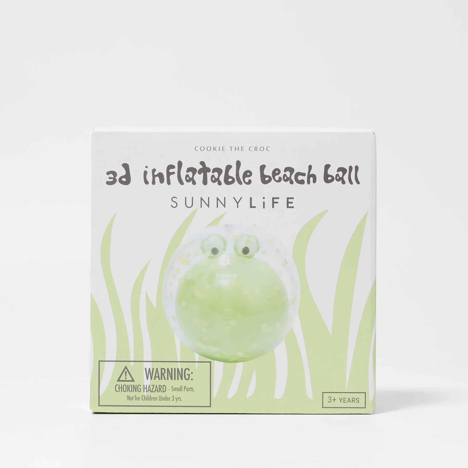 Sunny Life Nadmuchiwana piłka plażowa 3D – Cookie the Croc Light Khaki - obrazek 3